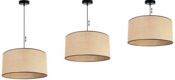 Závěsné svítidlo Juta, 1x jutové stínítko, (výběr ze 2 barev konstrukce), (fi 45cm), bl