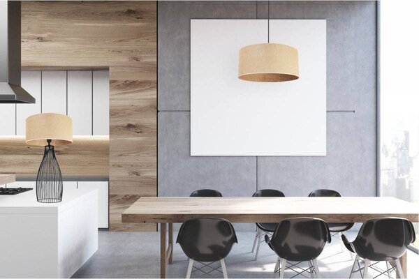 Stolní lampa Juta, 1x jutové stínítko, (výběr ze 3 barev konstrukce), u