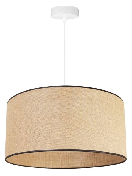Závěsné svítidlo Juta, 1x jutové stínítko, (výběr ze 2 barev konstrukce), (fi 45cm), bl