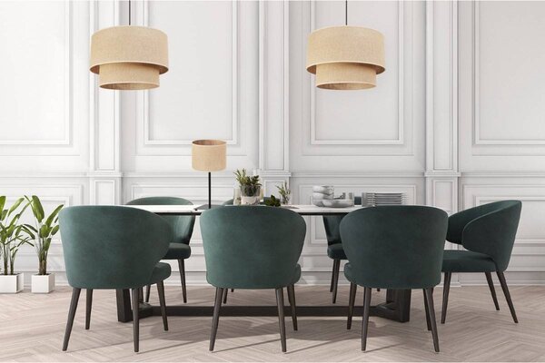 Stolní lampa Juta, 1x jutové stínítko, (výběr ze 2 barev konstrukce), n