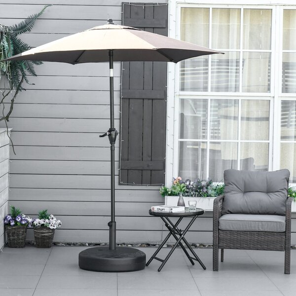 Stojan na slunečník Outsunny do 40 kg, kulatý, naplnitelný, držák, pro tyče o průměru 38/48 mm, pro balkon, terasu, zahradu, černý | Aosom