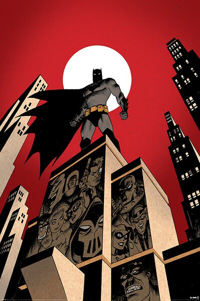 Plakát, Obraz - Batman - Villain Skyline