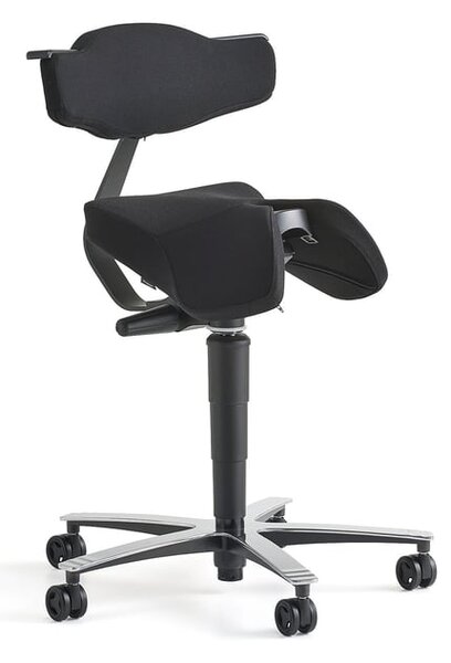 AJ Produkty Sedlová židle EPSOM, s opěradlem a houpací mechanikou, černá