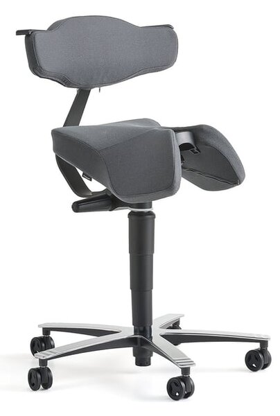AJ Produkty Sedlová židle EPSOM, s opěradlem a houpací mechanikou, šedá