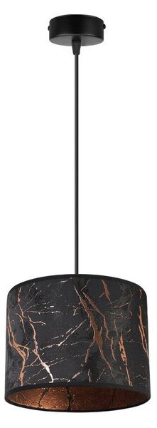 Závěsné svítidlo Werona 3, 1x černé textilní stínítko se vzorem, (fi 20cm), c