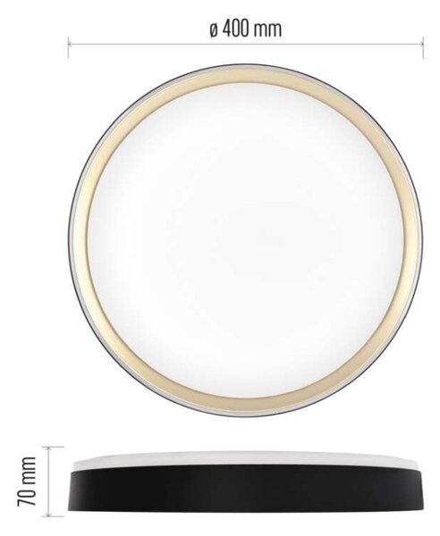 EMOS LED přisazené svítidlo ILVI, kruhové 30W, stmívání+CCT, černá+champagne