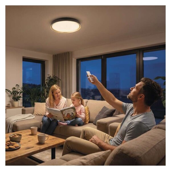 EMOS LED přisazené svítidlo ILVI, kruhové 30W, stmívání+CCT, černá+champagne