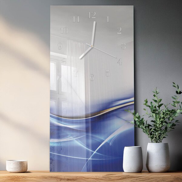 Skleněné hodiny vertikální Abstraktní čáry zsppb-30x60-00082380
