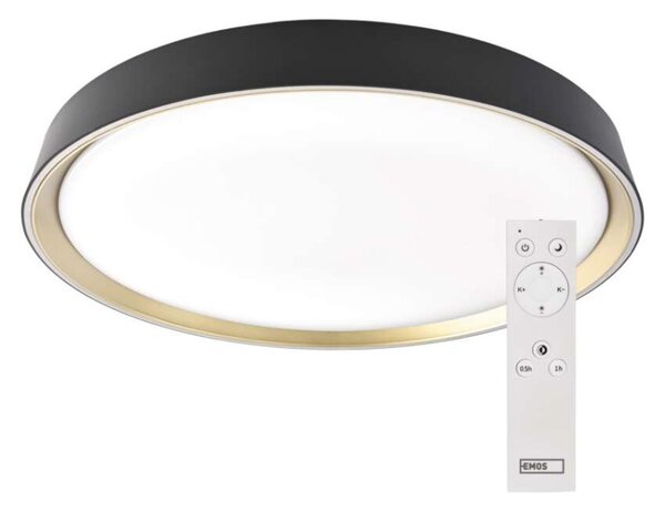 EMOS LED přisazené svítidlo ILVI, kruhové 30W, stmívání+CCT, černá+champagne