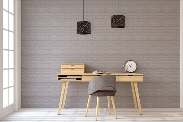 Závěsné svítidlo Werona 6, 1x černé textilní stínítko se vzorem, (fi 20cm), c