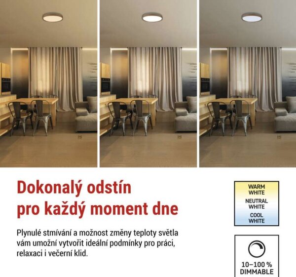 EMOS LED přisazené svítidlo ILVI, kruhové 30W, stmívání+CCT, dřevo