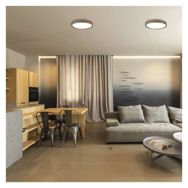 EMOS LED přisazené svítidlo ILVI, kruhové 30W, stmívání+CCT, dřevo