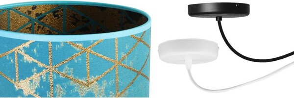 Závěsné svítidlo Werona Spider, 1x modré textilní stínítko se vzorem, (výběr ze 2 faeb konstrukce), g