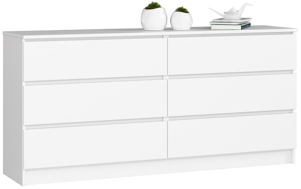 Ak furniture Komoda Rollo V 160 cm bílá matná