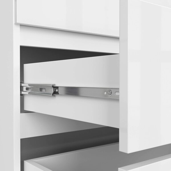 Ak furniture Komoda Rollo V 160 cm bílá lesklá