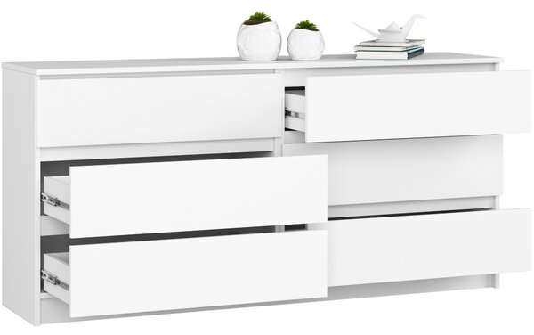 Ak furniture Komoda Rollo V 160 cm bílá matná