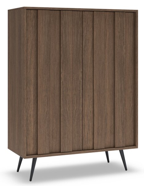 Vysoká komoda Flaro 93 cm s osvětlením - dub dunin