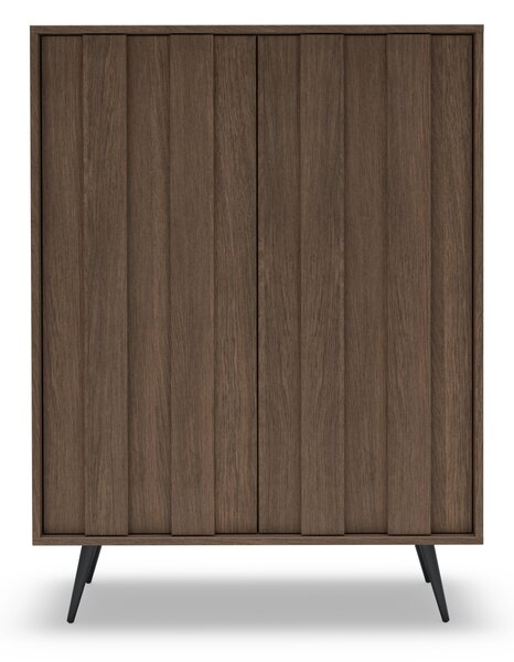 Vysoká komoda Flaro 93 cm s osvětlením - dub dunin
