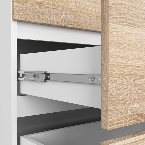 Ak furniture Komoda Rollo V 160 cm bílá/dub sonoma