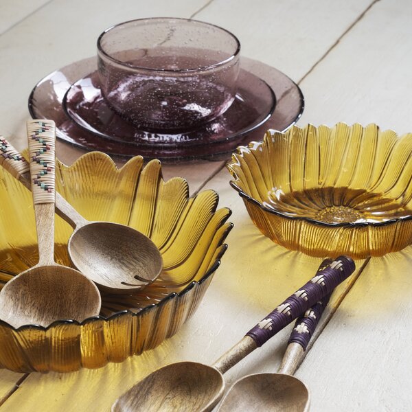 Skleněná mísa Sunflower – set 2 ks