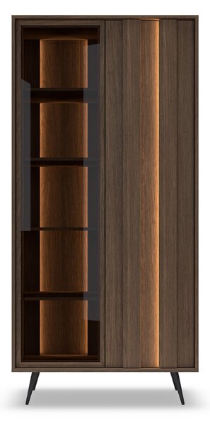 Vysoká vitrína Flaro 93 cm s osvětlením - dub dunin