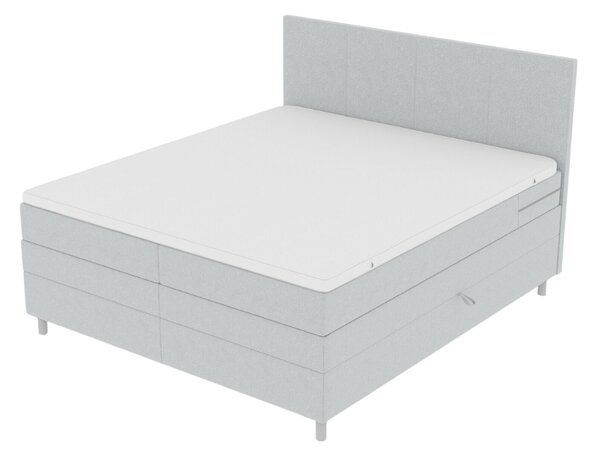 Čalouněná postel boxspring CARINA 140x200 cm světle šedá Matrace: Matrace Bonell pružinová