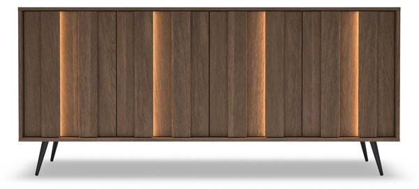 Moderní komoda Flaro 183 cm s osvětlením - dub dunin