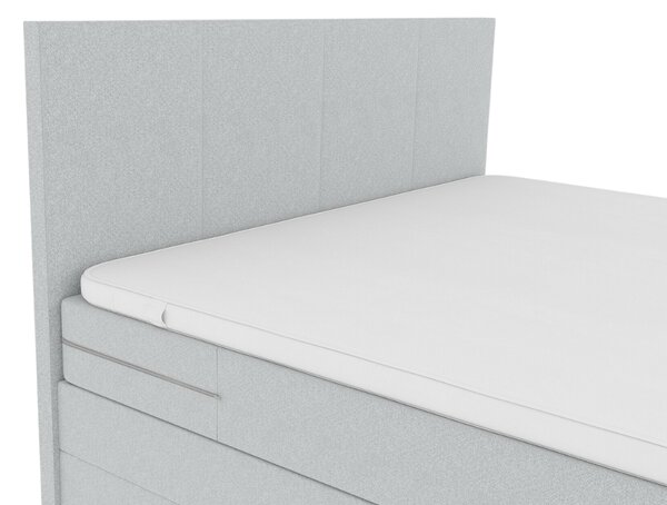 Čalouněná postel boxspring CARINA 140x200 cm světle šedá Matrace: Matrace Bonell pružinová