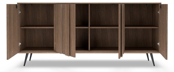 Moderní komoda Flaro 183 cm s osvětlením - dub dunin