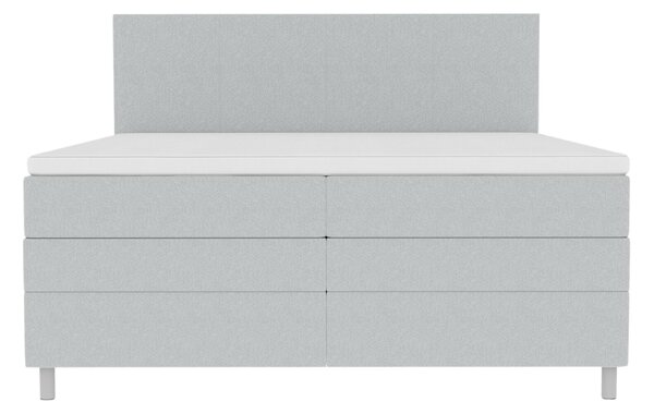 Čalouněná postel boxspring CARINA 140x200 cm světle šedá Matrace: Matrace Bonell pružinová