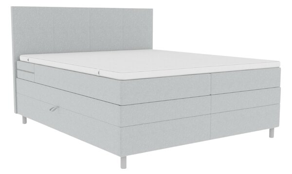 Čalouněná postel boxspring CARINA 140x200 cm světle šedá Matrace: Matrace Bonell pružinová