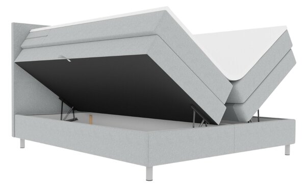 Čalouněná postel boxspring CARINA 140x200 cm světle šedá Matrace: Matrace Bonell pružinová