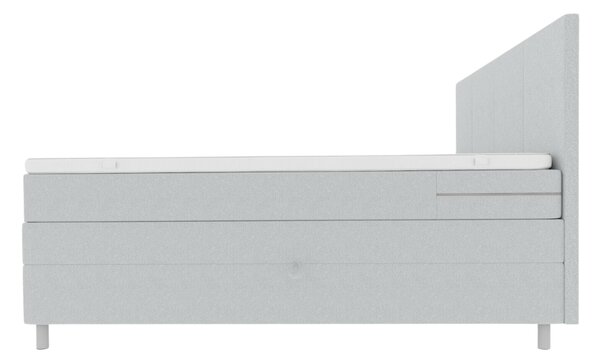 Čalouněná postel boxspring CARINA 140x200 cm světle šedá Matrace: Matrace Bonell pružinová