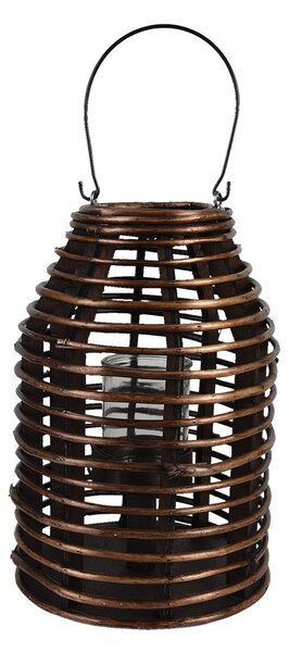 Hnědá dřevěná závěsná lucerna Bamboo - Ø 22*32 cm - Clayre & Eef