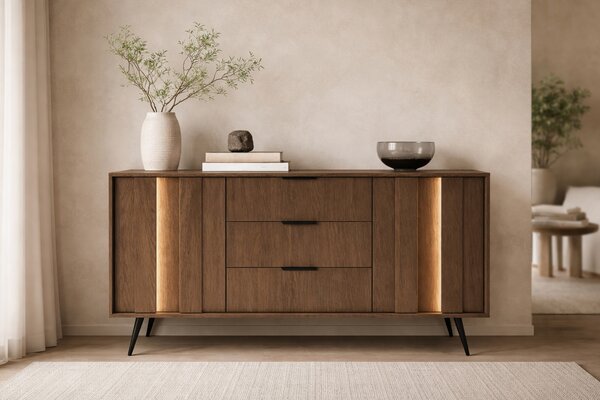 Komoda s šuplíky Flaro 153 cm - dub dunin