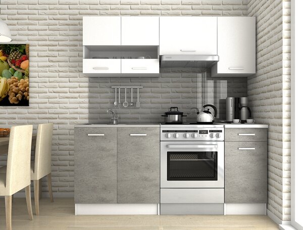Kuchyňská linka LUSSI III 180 bílá / beton