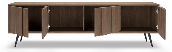 Moderní RTV skříňka Flaro 184 cm s osvětlením - dub dunin
