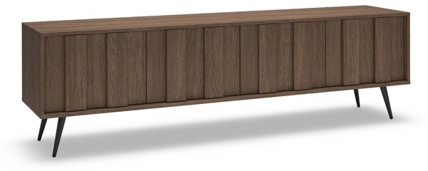 Moderní RTV skříňka Flaro 184 cm s osvětlením - dub dunin