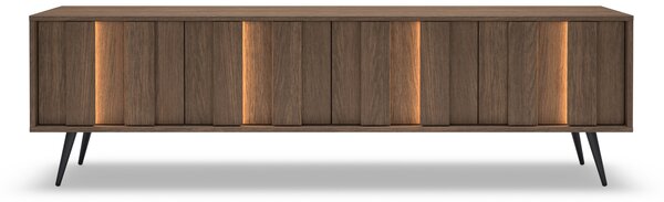 Moderní RTV skříňka Flaro 184 cm s osvětlením - dub dunin