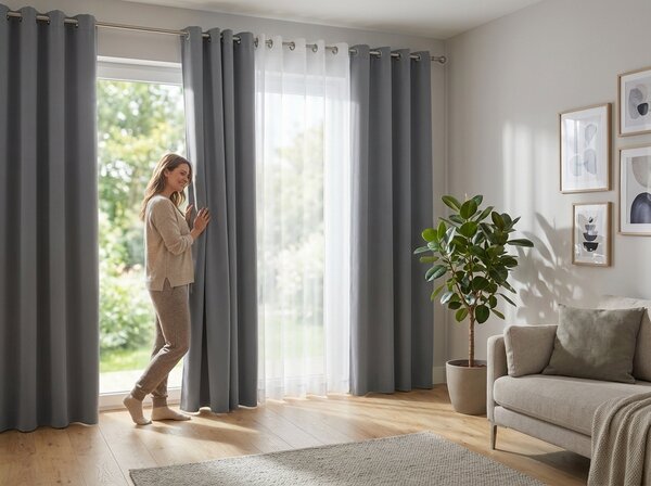 Světle šedý závěs OXFORD 140x250 cm Zavěšení: Řasící páska