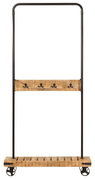Stojan na oblečení na kolečkách 90x35x190 cm mangovník a železo