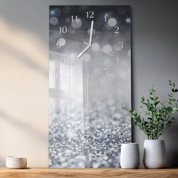 Skleněné hodiny vertikální Brokát zsppb-30x60-00058946