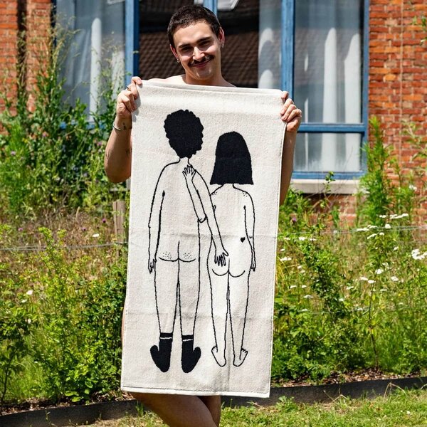 Bavlněný ručník Naked couple back 50 × 100 cm