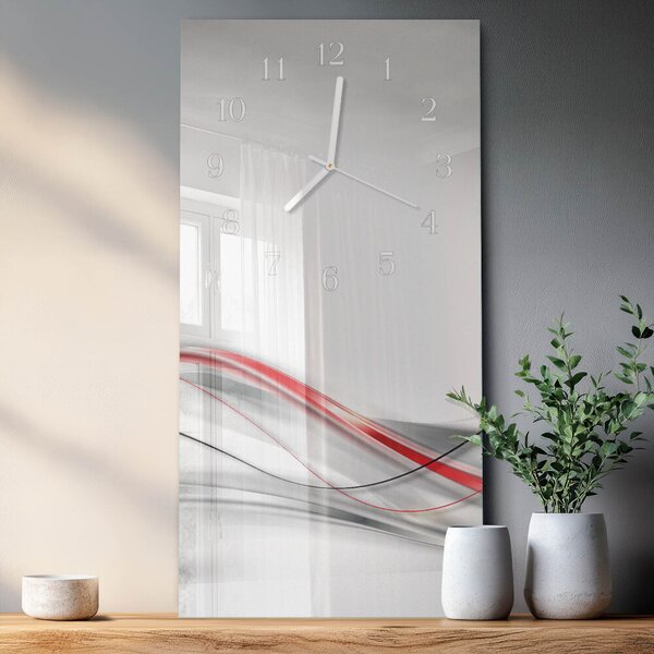 Skleněné hodiny vertikální Křivka zsppb-30x60-00058256