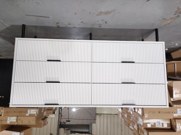 Komoda se zásuvkami, boční skříňka, univerzální, prostorná komoda, barva bílá, vyrobená z kvalitní MDF/dřevotřísky