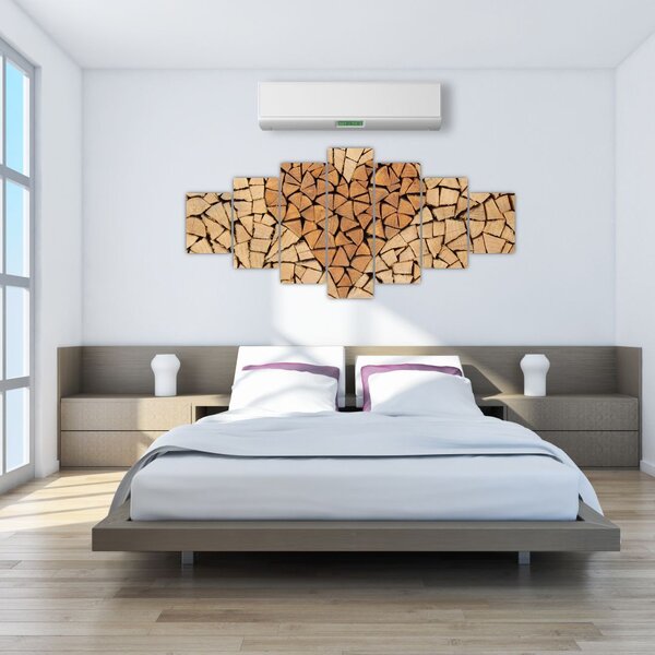 Obraz - Srdce ze dřeva (210x100 cm)