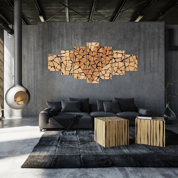 Obraz - Srdce ze dřeva (210x100 cm)