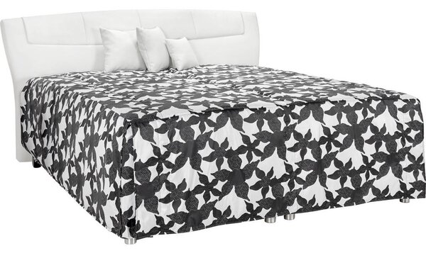 ČALOUNĚNÁ POSTEL, 180/200 cm, textil, černá, bílá Esposa - Čalouněné postele