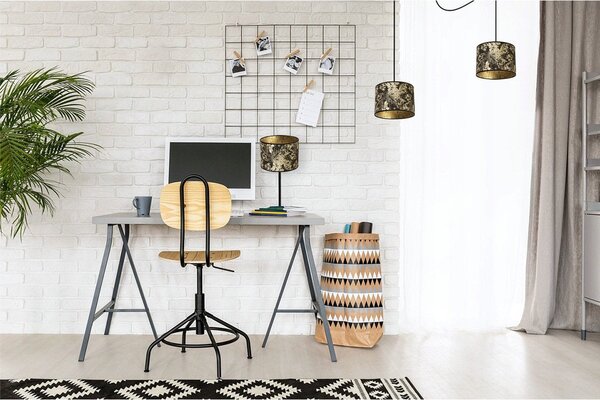 Stolní lampa Werona 2, 1x černé/zlaté textilní stínítko, (výběr ze 4 barev konstrukce), g