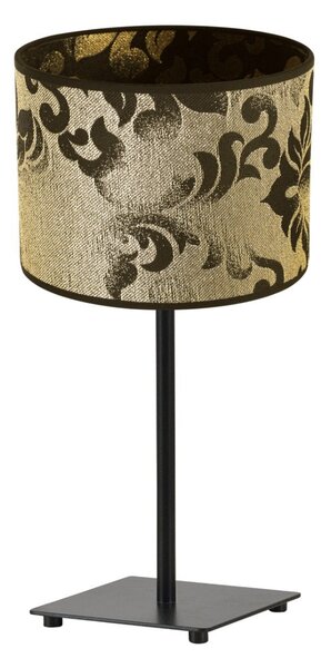 Stolní lampa Werona 1, 1x černé/zlaté textilní stínítko se vzorem, (výběr ze 4 barev konstrukce)